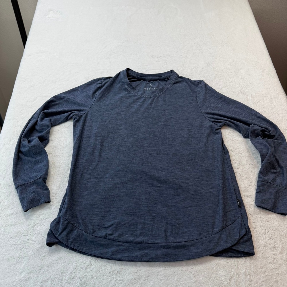 Skechers Long Sleeve Active Top Womens S Navy Blue Good Space Dye Performance